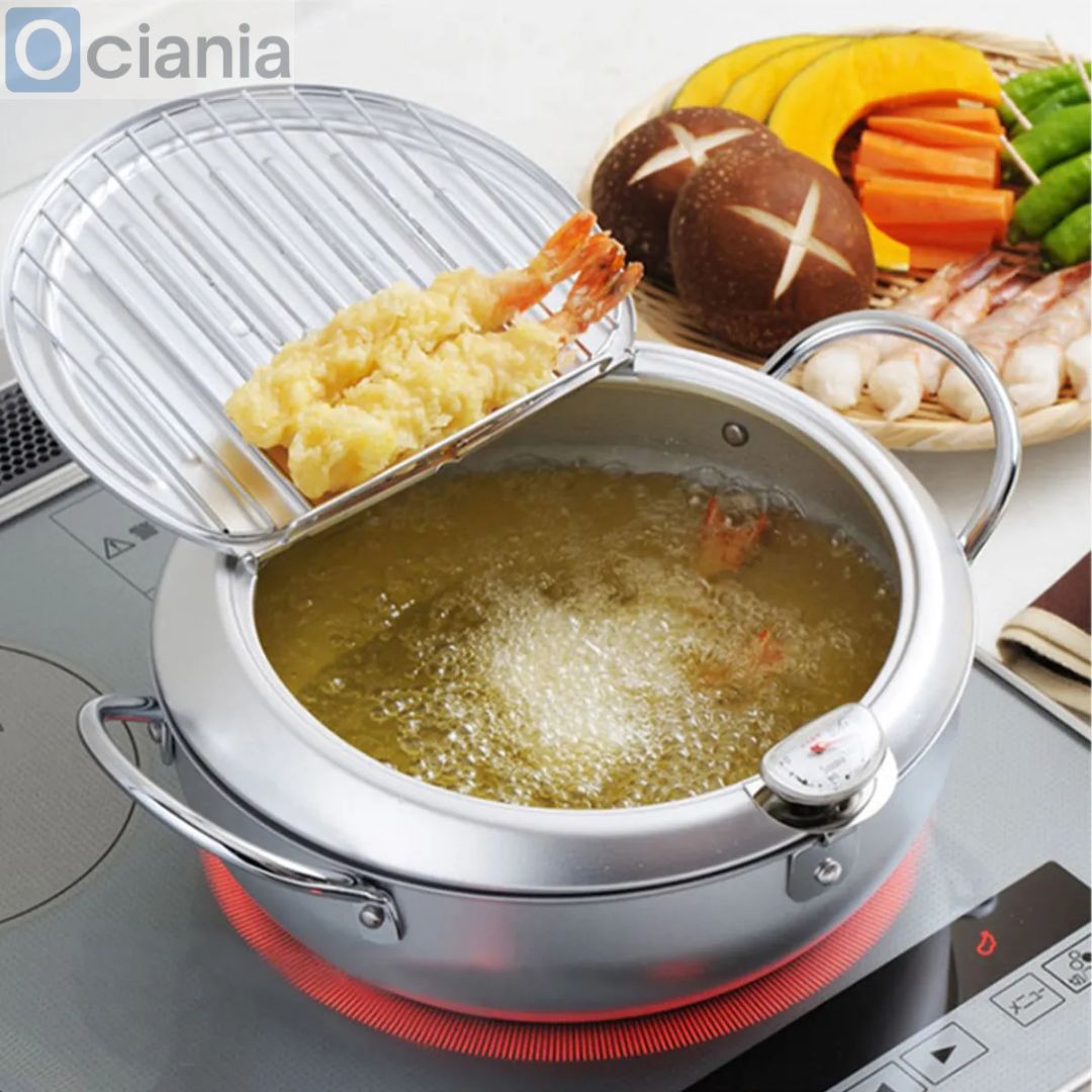Olla Japonesa para Frituras 3.4L con Termómetro de Precisión