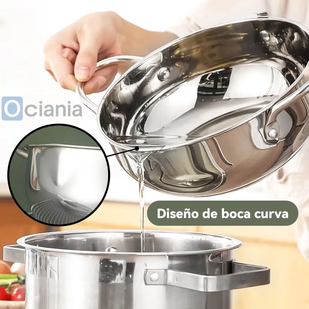 Olla Japonesa para Frituras 3.4L con Termómetro de Precisión