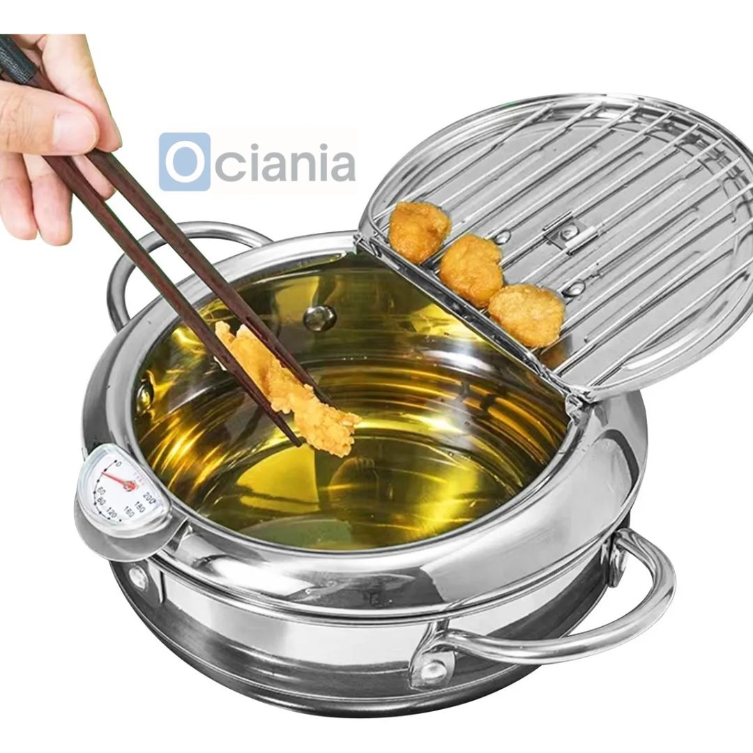 Olla Japonesa para Frituras 3.4L con Termómetro de Precisión