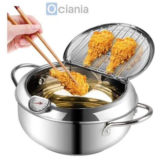 Olla Japonesa para Frituras 3.4L con Termómetro de Precisión
