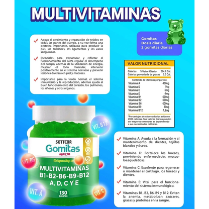 GOMITAS SOTTCOR MULTIVITAMINAS ADULTO