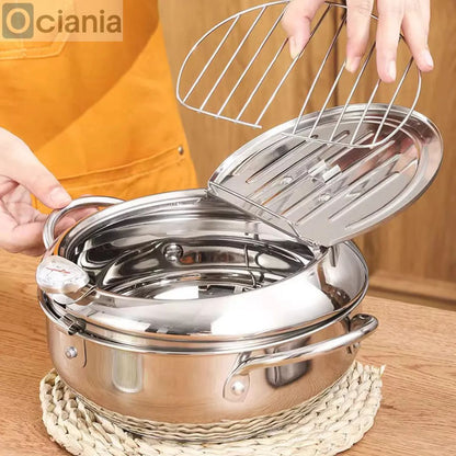 Olla Japonesa para Frituras 3.4L con Termómetro de Precisión